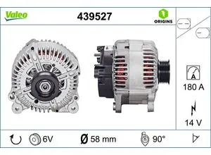 Wechselstromgenerator 439527 VALEO für VW Audi - Lichtmaschinen & Generatoren, leistungsstarker Generator mit 180A Ladestrom, ideal für VW und Audi Fahrzeuge.