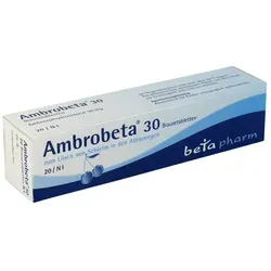 Ambrobeta 30 Brausetabletten - Arzneimittel zur effektiven Schleimlösung bei Atemwegserkrankungen, ideal für die Behandlung von zähem Schleim in Bronchien und Lunge. Für Erwachsene und Kinder ab 6 Jahren.