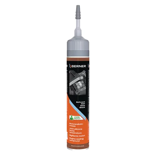 BERNER Motorendichtmasse 0.2 L Schwarz - Hochwertige Motorendichtmasse für zuverlässige Abdichtung, ideal für Auspuff- und Motorpflege, praktische 0,2 l Größe für einfache Anwendung.