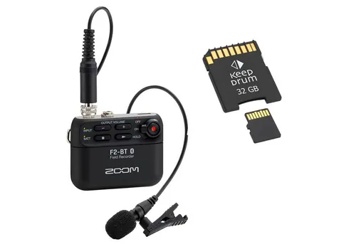 Zoom F2-BT Bluetooth Field-Recorder mit Lavalier-Mikrofon