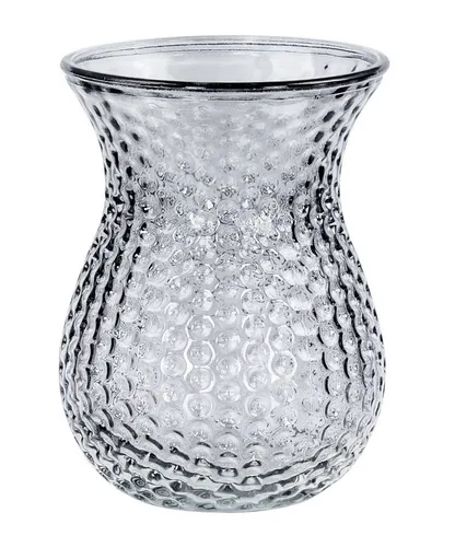 Levandeo® Dekovase, Retro Vase Grau Glas Blumenvase Dekovase Glasvase Blumendeko