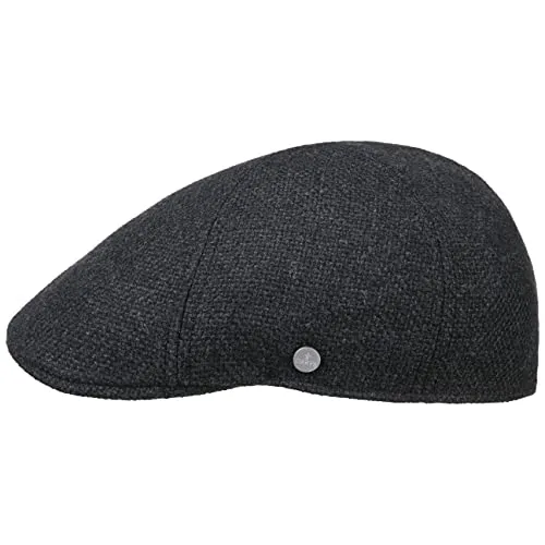 LIERYS Mackenzie Flatcap Kaschmir Herren Made in EU Baumwolle Herbst Winter anthrazit L (58-59 cm)