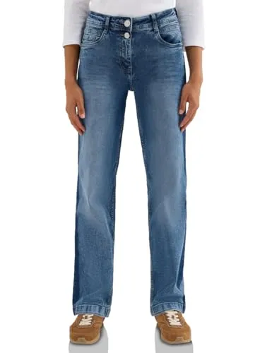 Cecil Jeans Light Blue Washed mit Gallonstreifen 28 - Stylische Loose Fit Jeans im High Waist Design mit Straight Legs und auffälligen Gallonstreifen. Ideal für jeden Anlass und perfekt kombinierbar.
