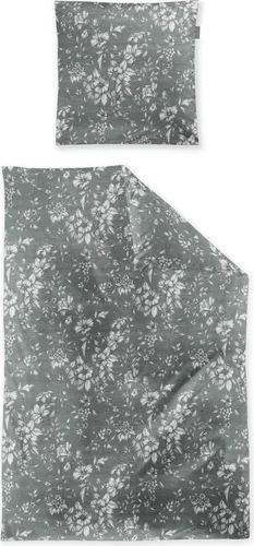 Irisette Bettwäsche Zobel-HK 8558, 2-teilig, Biber, salbei - Bettwäsche-Set aus 100% Baumwolle, samtig weich und ideal für gemütliche Nächte. Mit floralem Design und Reißverschluss für einfachen Bezugwechsel.