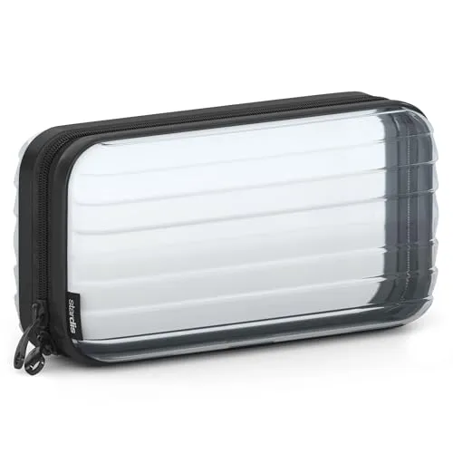 stardis unicase Kosmetiktasche transparent Durchsichtig Kofferform Hartschale Kulturtasche Hardcase Damen Herren Flight-Beautycase Wasserdicht Mini-Koffer Optik Waschbeutel Frauen Männer