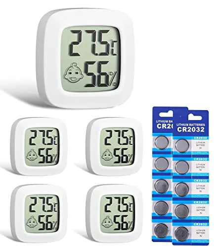 Stück Digitales Hygrometer, Tragbar Thermometer, Innenthermometer | Zur Temperaturmessung für Zuhause, Büro, Babyzimmer 5