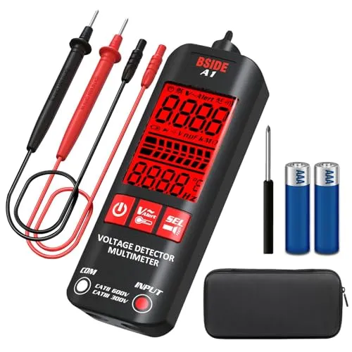BSIDE Mini Digital Multimeter automatisch Großes Display 3 Ergebnisse Stift Berührungsloser Spannungsprüfer DC AC 6V-1000V/90V-1000V Ohm Elektrisches Messgerät NCV Feuer und Nulldraht
