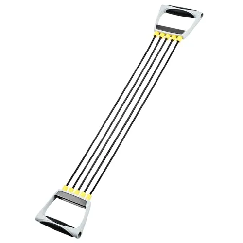 Bad Company Chest Expander I 5-Fach verstellbare Widerstandsbänder mit Griffen I Fitnessbänder für das Hometraining