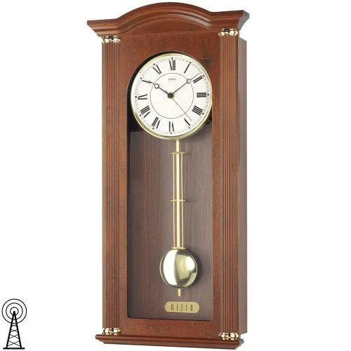 AMS Funkpendeluhr 5014/1 mit Westminster Melodie - Elegante Wanduhr aus Holz mit analoger Anzeige und schöner Westminster Melodie, ideal für stilvolle Wohnräume.