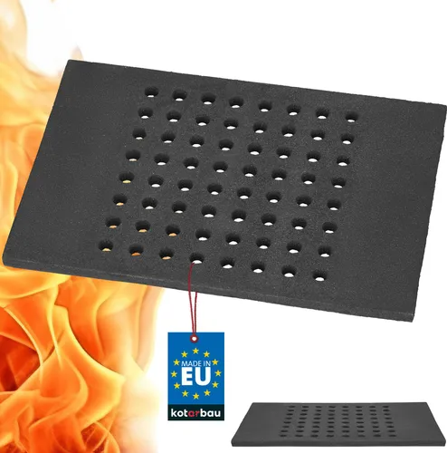 KOTARBAU® Gusseisen Kaminrost 38 x 26 cm Kaminofen Rost Ascherost für Kaminöfen Ofenrost Massiv & Robust Gussrost Eckig