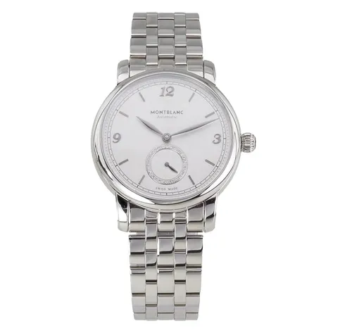 Montblanc Damen Uhr Star Legacy 36 mm Automatik 118511 / 7472 - Elegante Damenarmbanduhr mit 36 mm Gehäuse aus Edelstahl und echtem Lederarmband. Ideal für stilbewusste Frauen, die zeitlose Qualität schätzen. Lieferung in Originalverpackung.