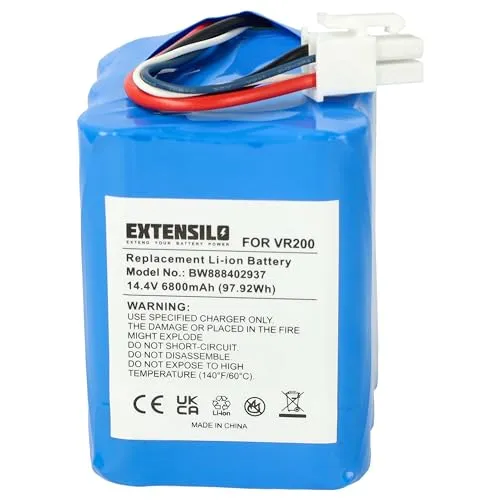 EXTENSILO Akku kompatibel mit Vorwerk Kobold VR200 Saugroboter (6800 mAh, 14,4 V, Li-Ion)