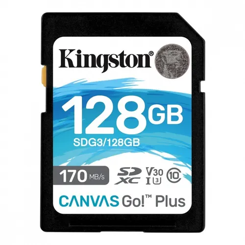 SD 128GB Canvas Go Plus 170/90MB/s CL10 U3 V30 Kingston 740617301458