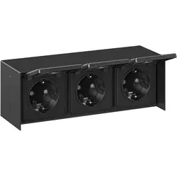 ledscom.de Aufputzsteckdose aus Edelstahl in schwarz von LEDs Com