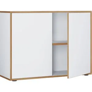 VCM Holz Büroschrank Salia 2-Fach, 100 cm Breite - Schränke für das Heimbüro mit höhenverstellbaren Fachböden, ideal für ca. 24 Ordner. Abschließbar, platzsparend und funktional, Maße: H. 74 x B. 100 x T. 33 cm.