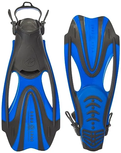 Aqua Lung Sport Herren Zinger Flossen, Grey/Light Blue, L - Flossen für Herren, flexibel und bequem dank des praktischen Flossenbands – ideal für Schwimmen und Schnorcheln.