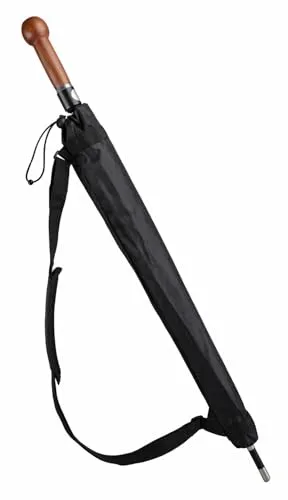 Selbstverteidigungsschirm | Teflonbeschichtetes Dach & Automatischer Öffnungsmechanismus - Stockschirme mit unauffälligem Selbstschutz, der höchsten Ansprüchen genügt. Robustes Design und eleganter Knauf machen ihn zum idealen Begleiter.