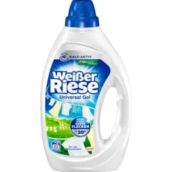 Henkel AG & Co. KGaA Weißer Riese Universal Gel Vollwaschmittel, 22 WL, Starkes Flüssigwaschmittel für strahlend saubere Kleidung, 990 ml - Flasche WG22U