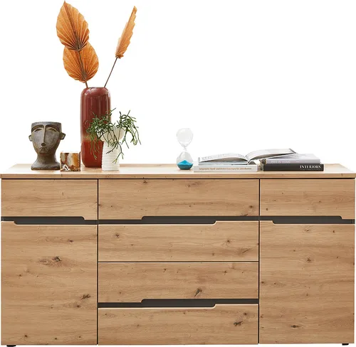 Sideboard in Artisan Eiche Nb. mit Graphit MANRESA-36, B/H/T: ca. 165/82/44 cm