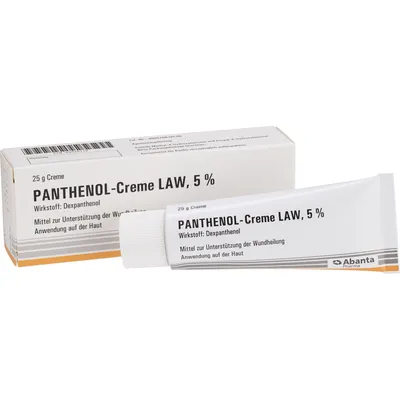 Panthenol-Creme Law 25 G - Arzneimittel zur Unterstützung der Wundheilung, ideal bei oberflächlichen Haut- und Schleimhautschädigungen dank dem Wirkstoff Dexpanthenol.