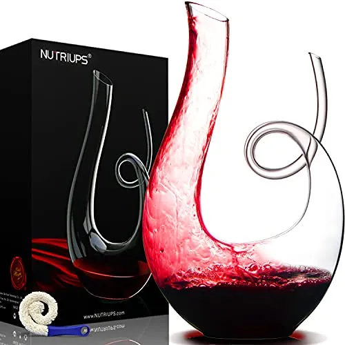 NUTRIUPS Swan Weindekanter, Rotwein Dekantierer aus Kristallglas, Bleifreie, Tropffrei, Handgemacht