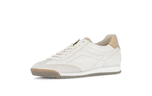 Gabor Leder Sneaker beige 40 EU (6,5 UK) - Bequeme und stilvolle Sneaker aus hochwertigem Leder, ideal für den Alltag. Mit Schnürung und Blockabsatz für optimalen Komfort und Halt.