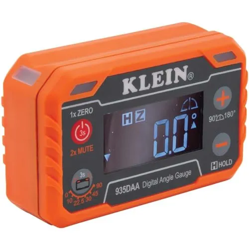 Klein Tools 935DAA Digitale elektronische Wasserwaage und Winkelmesser, LED-Winkelwarnung, Messen und Einstellen von Winkeln, 0-90 und 0-180 Grad Bereiche