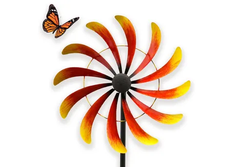 matches21 HOME & HOBBY Gartenstecker Gartendeko Windrad in 175 cm, wetterfester Gartenstecker in Rot (1-St) Windmühle in Spiralform aus Metall
