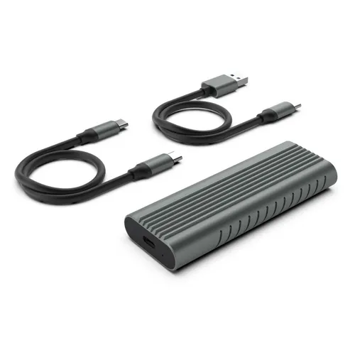 Ewent Externe Box M.2 NVMe/Pcie USB-C 3.2 Gen2 EW7025 - Robustes Aluminiumgehäuse - Festplattengehäuse für M.2 NVMe SSDs, bietet schnellen 10 Gbit/s Datentransfer und ist perfekt für unterwegs dank leichtem, kompaktem Design.