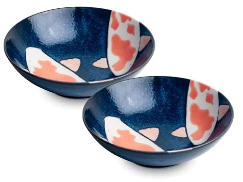 Koi-Bowls ASIATICA | Hochwertige Ramen Bowl Schalen aus Porzellan - Schüsselsets aus traditionell in Japan hergestelltem Porzellan, ideal für Reis, Nudeln und Suppen. Zeitloses Design bringt asiatische Kunstfertigkeit in Ihre Küche.
