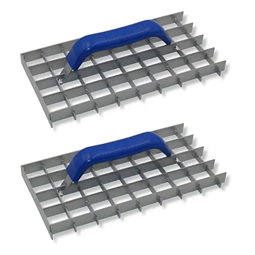 2er Set DEWEPRO® Gitter-Rabot (Gitterrabot) - Putzhobel - Putzglätter - Gitterweite: 30x30mm - Abmessung: 285x145mm - Schleifraspel