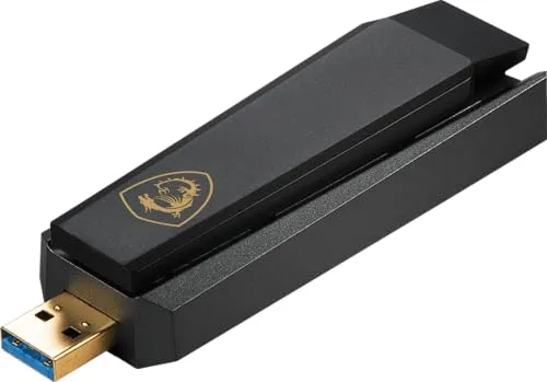 MSI AX E5400 WiFi USB Stick - WLAN-Zubehör mit schneller AX-Standard Unterstützung für blitzschnelles Internet und einfache Plug-and-Play-Installation.