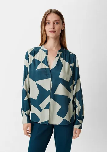 comma Langarmbluse Bluse Bluse mit Tunika-Ausschnitt