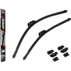 MARUTA Scheibenwischblätter FLAT WIPER SILICONE - Set 550mm/525mm - Scheibenwischerblätter mit Lotus Perl-Effekt für wasserabweisende Sicht, einfache Installation und überragende Wischleistung bei jedem Wetter.