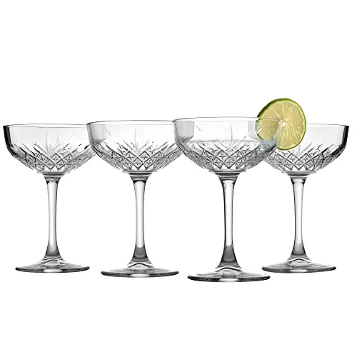 Pasabahce Timeless Sektgläser Set, 4 Stück - Elegante Sektkelche mit konturierter Form, spülmaschinenfest und ideal für besondere Anlässe oder den täglichen Gebrauch.