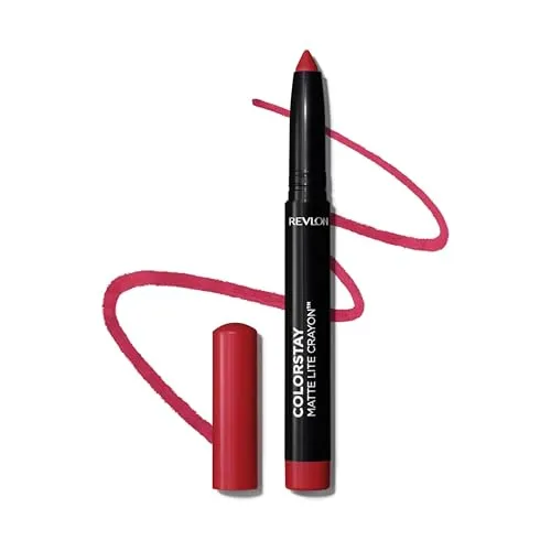 Revlon ColorStay Matte Lite Crayon, Lippenstift mit Integriertem Anspitzer, Wischfest Wasserfest und Trocknet die Lippen Nicht Aus, 010 Air Kiss, 1.4 g