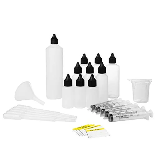 Oputec Liquid Misch Set XL 42 TLG.: 30ml, 50ml, 100ml, 250ml, Messbecher, Spritze, Pipette, Etiketten
