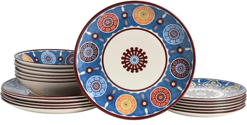 CreaTable Tellerset 18-tlg Sumaya Blue in blau von CreaTable