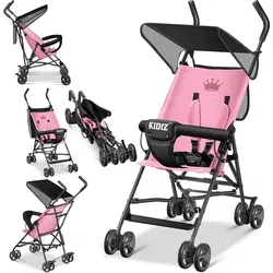 KIDIZ Kombi-Kinderwagen CITY Buggy - Faltbarer Sportwagen in Rosa - Kombikinderwagen, klappbar und ideal für unterwegs. Leichtes Design und praktische Funktionen für den Alltag mit Ihrem Baby.
