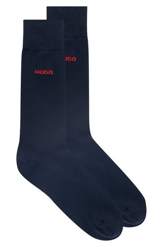 HUGO Businesssocken 2P RS UNI CC (Packung, 2-Paar, 2er Pack) mit kontrastfarbenem HUGO Logo-Schriftzug