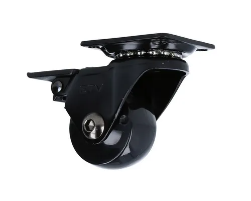 Ms Beschläge - Hartboden-möbelrolle Design Lenkrolle Schwarz Ø 35mm Transportrolle Mit Bremse