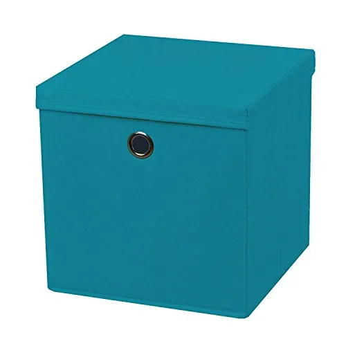 Stück Faltbox Türkis 28 x 28 x 28 cm Aufbewahrungsbox faltbar mit Deckel 2