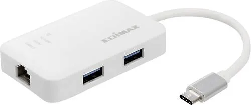 Edimax EU-4308 - USB-C zu 3-Port USB 3.0 Gigabit Ethernet-Hub - USB-Hub mit 3 schnellen USB 3.0 Anschlüssen und Gigabit Ethernet, ideal für flexible Nutzung und zuverlässige Verbindung.
