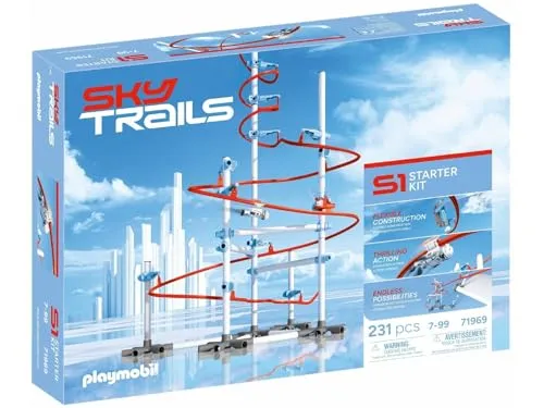 PLAYMOBIL Sky Trails: Konstruktionsspiel Starter-kit - Spielzeug für kreative Baumeister, baue aufregende Action-Strecken mit einfachem Plug-and-Play-System und erlebe rasante Abenteuer!