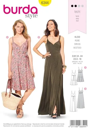burda style Schnittmuster Damen Kleider #6344 Gr. 34-44 von Burda