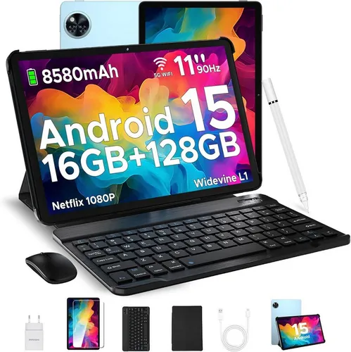 DOOGEE U11 Tablet 11 Zoll mit Tastatur, Stift, 128GB, 8580mAh, Gemini AI Tablet (11