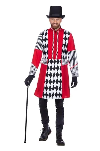 WILBERS & WILBERS 330507 - Luxuriöse Herrenjacke mit Karomuster, Kostümjacke mit Stehkragen für Karneval, Halloween, Paraden