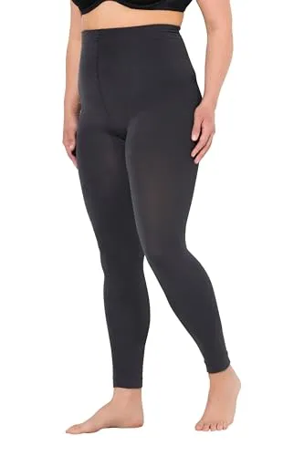 Ulla Popken Damen Thermo-strumpfleggings, Weiches Futter, Elastikbund, Dunkel Grau, 46-48 EU