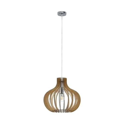 Lindby Pendelleuchte Sina - Skandinavisch aus Holz, 1-flammig E27 - Stilvolle Hängeleuchte für Wohnzimmer und Essbereich, schafft eine gemütliche Atmosphäre und fügt sich perfekt in jede Umgebung ein. Hochwertige Qualität vom Experten.