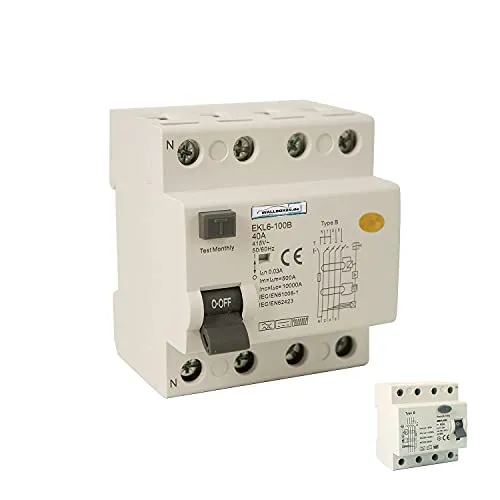 Wallbox24 Fehlerstromschutzschalter RCCB 40A 4-pol.Typ B Ladegerät Elektroauto Wallbox